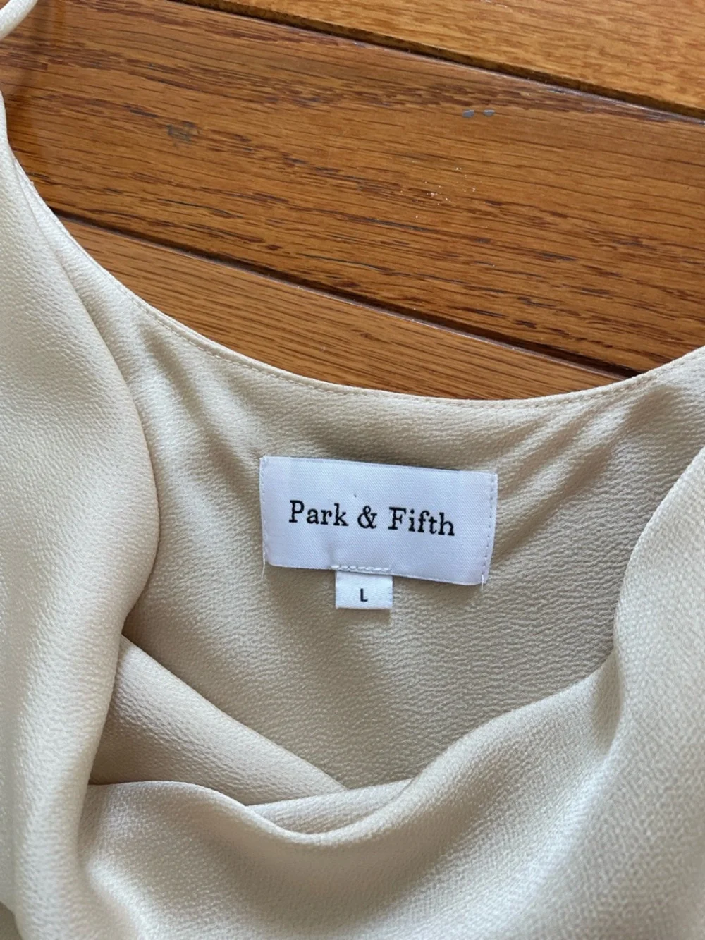 Park & Fifth Cream Satin Slip Midi Skirt - Picture 4 of 4